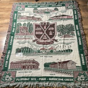 Riddle & Cockrell City of Red Bay 100% Cotton 50”x65” Afghan Blanket Shawl 3LBs